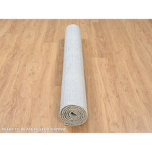 Load image into Gallery viewer, 6&#39;x9&#39; Gray, Tone On Tone Transitional Erased Design, Jacquard Hand Loomed, Wool And Plant Based Silk, Oriental Rug FWR382518