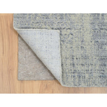 Load image into Gallery viewer, 2&#39;6&quot;x12&#39; Gray, Tone On Tone Transitional Erased Design, Jacquard Hand Loomed, Wool And Plant Based Silk, Oriental Runner Rug FWR382530