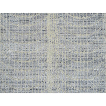 Load image into Gallery viewer, 2&#39;6&quot;x12&#39; Gray, Tone On Tone Transitional Erased Design, Jacquard Hand Loomed, Wool And Plant Based Silk, Oriental Runner Rug FWR382530
