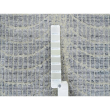 Load image into Gallery viewer, 2&#39;6&quot;x10&#39; Gray, Jacquard Hand Loomed, Wool And Plant Based Silk, Tone On Tone Transitional Erased Design, Oriental, Runner Rug FWR382542