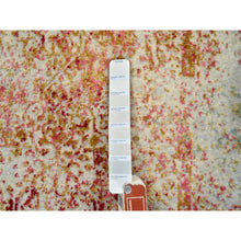 Load image into Gallery viewer, 2&#39;6&quot;x11&#39;10&quot; Pink, Persian Erased Medallion Design, Wool And Pure Silk, Hand Knotted, Oriental, Runner Rug FWR382560