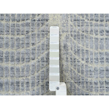 Load image into Gallery viewer, 2&#39;6&quot;x8&#39; Gray, Tone On Tone Transitional Erased Design, Jacquard Hand Loomed, Wool And Plant Based Silk, Oriental, Runner Rug FWR382572