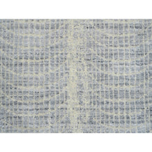 Load image into Gallery viewer, 2&#39;6&quot;x8&#39; Gray, Tone On Tone Transitional Erased Design, Jacquard Hand Loomed, Wool And Plant Based Silk, Oriental, Runner Rug FWR382572
