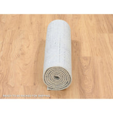 Load image into Gallery viewer, 2&#39;6&quot;x8&#39; Gray, Tone On Tone Transitional Erased Design, Jacquard Hand Loomed, Wool And Plant Based Silk, Oriental, Runner Rug FWR382572