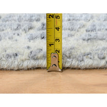 Load image into Gallery viewer, 2&#39;6&quot;x8&#39; Gray, Tone On Tone Transitional Erased Design, Jacquard Hand Loomed, Wool And Plant Based Silk, Oriental, Runner Rug FWR382572