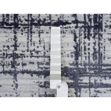 Load image into Gallery viewer, 7&#39;10&quot;x10&#39; Charcoal Black, Hand Loomed, Modern Erased Lines Design, Wool And Plant Based Silk, Oriental Rug FWR382728