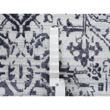 Load image into Gallery viewer, 9&#39;x11&#39;10&quot; Charcoal Black, Erased Serapi Heriz Design, Jacquard Hand Loomed, Wool and Plant Based Silk, Oriental Rug FWR382740
