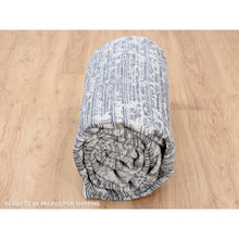 Load image into Gallery viewer, 9&#39;x11&#39;10&quot; Charcoal Black, Erased Serapi Heriz Design, Jacquard Hand Loomed, Wool and Plant Based Silk, Oriental Rug FWR382740