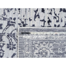 Load image into Gallery viewer, 9&#39;x11&#39;10&quot; Charcoal Black, Erased Serapi Heriz Design, Jacquard Hand Loomed, Wool and Plant Based Silk, Oriental Rug FWR382740