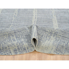 Load image into Gallery viewer, 12&#39;x12&#39; Gray, Wool And Plant Based Silk, Tone On Tone Transitional Erased Design, Jacquard Hand Loomed, Oriental, Round Rug FWR382758