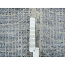 Load image into Gallery viewer, 12&#39;x12&#39; Gray, Wool And Plant Based Silk, Tone On Tone Transitional Erased Design, Jacquard Hand Loomed, Oriental, Round Rug FWR382758