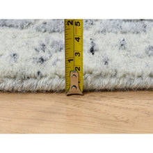 Load image into Gallery viewer, 12&#39;x12&#39; Gray, Wool And Plant Based Silk, Tone On Tone Transitional Erased Design, Jacquard Hand Loomed, Oriental, Round Rug FWR382758