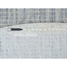 Load image into Gallery viewer, 12&#39;x12&#39; Gray, Wool And Plant Based Silk, Tone On Tone Transitional Erased Design, Jacquard Hand Loomed, Oriental, Round Rug FWR382758
