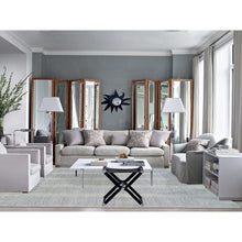 Load image into Gallery viewer, 9&#39;10&quot;x14&#39; Gray, Tone On Tone Transitional Erased Design, Jacquard Hand Loomed, Wool And Plant Based Silk, Oriental Rug FWR382764