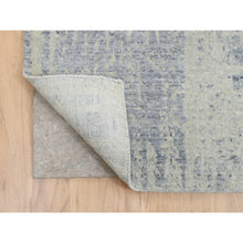 Load image into Gallery viewer, 9&#39;10&quot;x14&#39; Gray, Tone On Tone Transitional Erased Design, Jacquard Hand Loomed, Wool And Plant Based Silk, Oriental Rug FWR382764