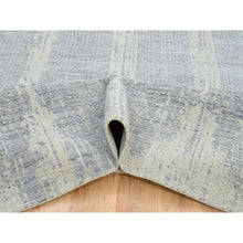 Load image into Gallery viewer, 9&#39;10&quot;x14&#39; Gray, Tone On Tone Transitional Erased Design, Jacquard Hand Loomed, Wool And Plant Based Silk, Oriental Rug FWR382764