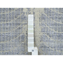 Load image into Gallery viewer, 9&#39;10&quot;x14&#39; Gray, Tone On Tone Transitional Erased Design, Jacquard Hand Loomed, Wool And Plant Based Silk, Oriental Rug FWR382764