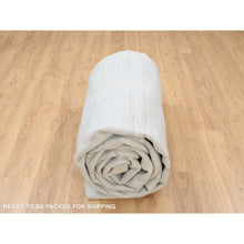 Load image into Gallery viewer, 9&#39;10&quot;x14&#39; Gray, Tone On Tone Transitional Erased Design, Jacquard Hand Loomed, Wool And Plant Based Silk, Oriental Rug FWR382764