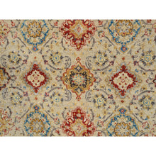 Load image into Gallery viewer, 5&#39;2&quot;x7&#39; Beige, Hand Knotted, The Sunset Rosettes With Soft Colors, Wool And Pure Silk, Oriental Rug FWR382776