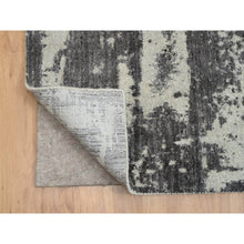 Load image into Gallery viewer, 12&#39;x15&#39; Charcoal Black, Tone On Tone, Modern Design, Jacquard Hand Loomed, Wool And Plant Based Silk, Oriental, Oversized, Rug FWR382818