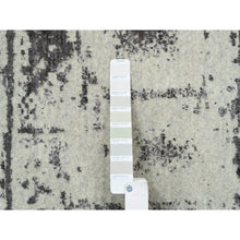 Load image into Gallery viewer, 12&#39;x15&#39; Charcoal Black, Tone On Tone, Modern Design, Jacquard Hand Loomed, Wool and Plant Based Silk, Oriental, Oversized, Rug FWR382818