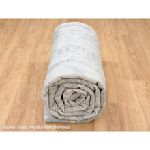 Load image into Gallery viewer, 12&#39;x15&#39; Charcoal Black, Tone On Tone, Modern Design, Jacquard Hand Loomed, Wool and Plant Based Silk, Oriental, Oversized, Rug FWR382818