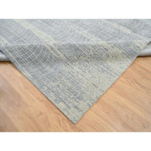 Load image into Gallery viewer, 12&#39;x15&#39;2&quot; Gray, Wool And Plant Based Silk, Tone On Tone Transitional Erased Design, Jacquard Hand Loomed, Oriental, Oversized Rug FWR382824