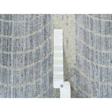 Load image into Gallery viewer, 12&#39;x15&#39;2&quot; Gray, Wool And Plant Based Silk, Tone On Tone Transitional Erased Design, Jacquard Hand Loomed, Oriental, Oversized Rug FWR382824