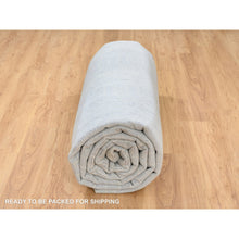 Load image into Gallery viewer, 12&#39;x15&#39;2&quot; Gray, Wool And Plant Based Silk, Tone On Tone Transitional Erased Design, Jacquard Hand Loomed, Oriental, Oversized Rug FWR382824