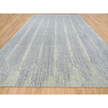 Load image into Gallery viewer, 12&#39;x17&#39;10&quot; Gray, Jacquard Hand Loomed, Wool And Plant Based Silk, Tone On Tone Transitional Erased Design, Oriental, Oversized Rug FWR382836