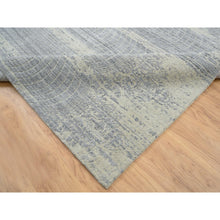 Load image into Gallery viewer, 12&#39;x17&#39;10&quot; Gray, Jacquard Hand Loomed, Wool And Plant Based Silk, Tone On Tone Transitional Erased Design, Oriental, Oversized Rug FWR382836
