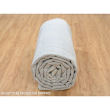 Load image into Gallery viewer, 12&#39;x17&#39;10&quot; Gray, Jacquard Hand Loomed, Wool And Plant Based Silk, Tone On Tone Transitional Erased Design, Oriental, Oversized Rug FWR382836