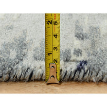 Load image into Gallery viewer, 10&#39;x10&#39; Black With Touches Of Ivory, Abstract Design, Wool And Silk, Hand Knotted, Oriental, Square, Rug FWR382848