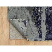 Load image into Gallery viewer, 12&#39;1&quot;x15&#39; Black with Touches of Ivory, Hand Knotted, Abstract Design, Wool and Silk, Oriental, Oversized, Rug FWR382854