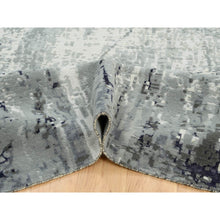 Load image into Gallery viewer, 12&#39;1&quot;x15&#39; Black with Touches of Ivory, Hand Knotted, Abstract Design, Wool and Silk, Oriental, Oversized, Rug FWR382854