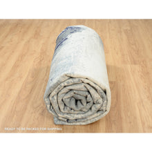 Load image into Gallery viewer, 12&#39;1&quot;x15&#39; Black With Touches Of Ivory, Hand Knotted, Abstract Design, Wool And Silk, Oriental, Oversized, Rug FWR382854