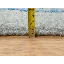 Load image into Gallery viewer, 12&#39;x12&#39; Gray, Fine Jacquard Hand Loomed, Sickle Leaf Design, Wool and Plant Based Silk, Oriental, Square Rug FWR382932