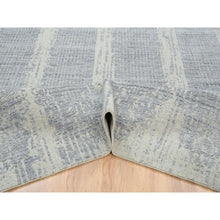 Load image into Gallery viewer, 10&#39;2&quot;x10&#39;2&quot; Gray, Tone On Tone Transitional Erased Design, Jacquard Hand Loomed, Wool And Plant Based Silk, Oriental, Square Rug FWR382944