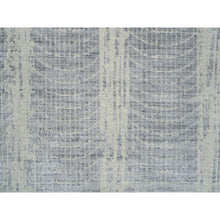 Load image into Gallery viewer, 10&#39;2&quot;x10&#39;2&quot; Gray, Tone On Tone Transitional Erased Design, Jacquard Hand Loomed, Wool And Plant Based Silk, Oriental, Square Rug FWR382944