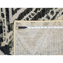 Load image into Gallery viewer, 9&#39;1&quot;x12&#39; Gray, Supple Collection Erased Ethnic Geometric Design, Pure Wool Thick And Plush Hand Knotted, Oriental Rug FWR383250