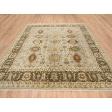 Load image into Gallery viewer, 10&#39;2&quot;x10&#39;2&quot; Light Gray, Soft Wool Hand Knotted, Karajeh Design With Tribal Medallions, Square Oriental Rug FWR383256