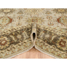 Load image into Gallery viewer, 10&#39;2&quot;x10&#39;2&quot; Light Gray, Soft Wool Hand Knotted, Karajeh Design With Tribal Medallions, Square Oriental Rug FWR383256