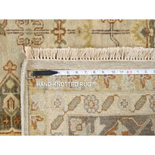 Load image into Gallery viewer, 10&#39;2&quot;x10&#39;2&quot; Light Gray, Soft Wool Hand Knotted, Karajeh Design With Tribal Medallions, Square Oriental Rug FWR383256
