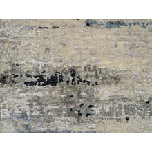Load image into Gallery viewer, 2&#39;x3&#39; Gray, Modern Abstract Design, Wool And Silk Hand Knotted, Mat Oriental Rug FWR383316