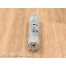 Load image into Gallery viewer, 2&#39;x3&#39; Gray, Modern Abstract Design, Wool And Silk Hand Knotted, Mat Oriental Rug FWR383316