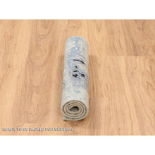 Load image into Gallery viewer, 2&#39;x2&#39;10&quot; Gray, Modern Abstract Design Wool And Silk, Hand Knotted Mat Oriental Rug FWR383346