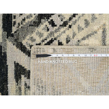 Load image into Gallery viewer, 9&#39;9&quot;x13&#39;10&quot; Gray, Supple Collection Erased Ethnic Geometric Design, Pure Wool Thick and Plush Hand Knotted, Oriental Rug FWR383526