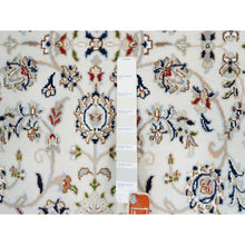 Load image into Gallery viewer, 4&#39;2&quot;x10&#39;1&quot; Ivory, Nain With Center Medallion Flower Design, 250 Kpsi Wool Hand Knotted, Wide Runner Oriental Rug FWR383784