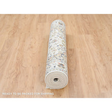 Load image into Gallery viewer, 4&#39;2&quot;x10&#39;1&quot; Ivory, Nain With Center Medallion Flower Design, 250 Kpsi Wool Hand Knotted, Wide Runner Oriental Rug FWR383784