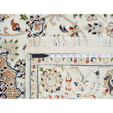 Load image into Gallery viewer, 4&#39;2&quot;x10&#39;1&quot; Ivory, Nain With Center Medallion Flower Design, 250 Kpsi Wool Hand Knotted, Wide Runner Oriental Rug FWR383784